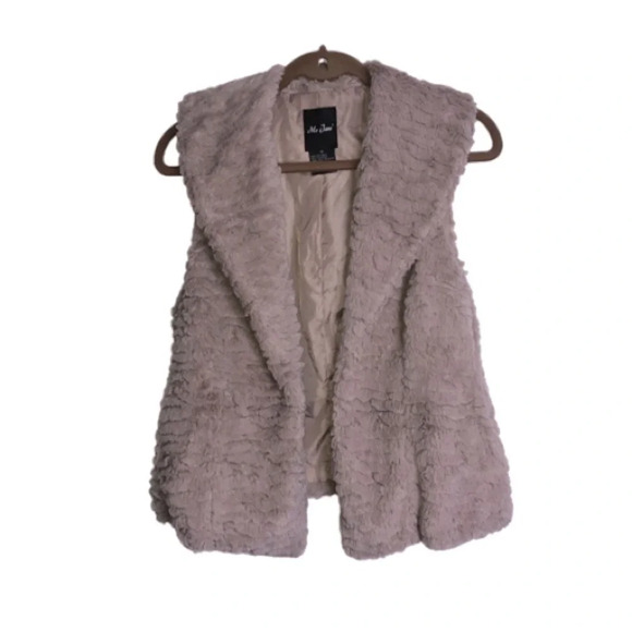 Me Jane Faux  Fur Vest Blush Pink M Pockets Lined - Picture 1 of 6